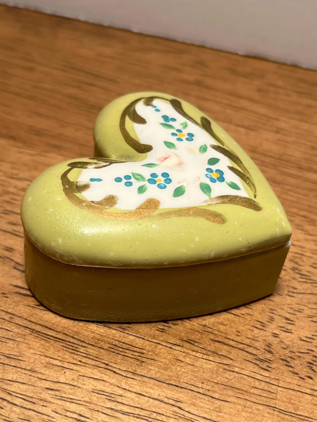 Green Heart Shaped Covered Trinket Dish 1x2” | Etsy (US)