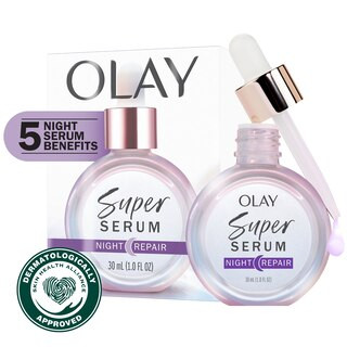 Olay Super Serum Night Repair 5-in-1 Lightweight Skin Cell Renewing Face Serum, 1.0 fl oz | CVS Health