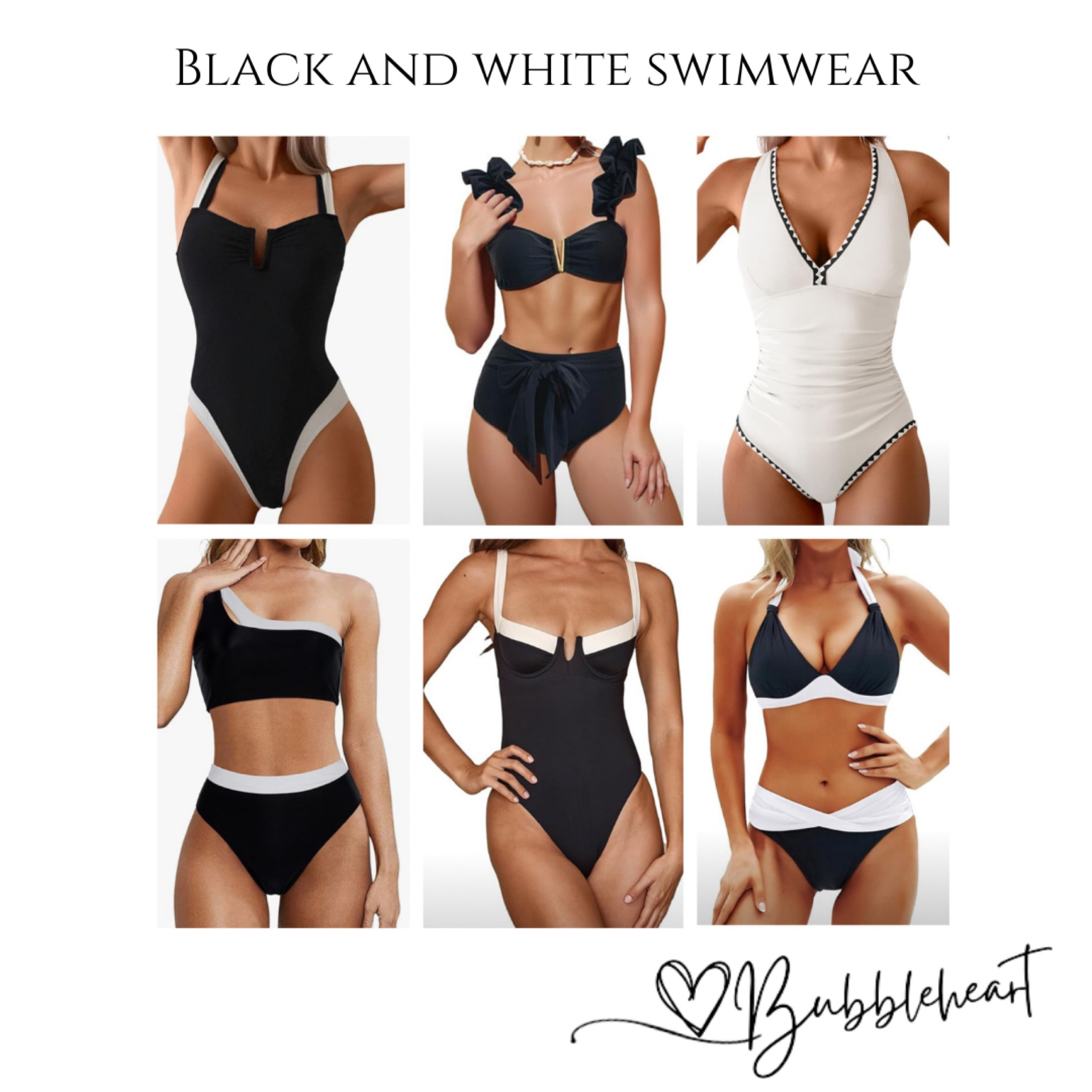 Black and white swim suits #blackandwhiteswim #blackandwhitebikini #blackandwhiteonepiece #tummycontrolswimsuit #flatteringswimsuit

#LTKOver40 #LTKSwim