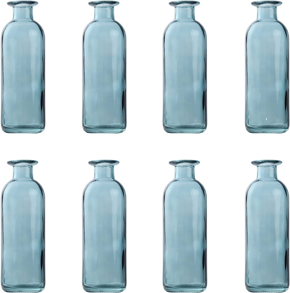 Glass Vases for Centerpieces,Unique Flower Vase,Decorative Glass Vase.(8 pcs,Green) | Amazon (US)