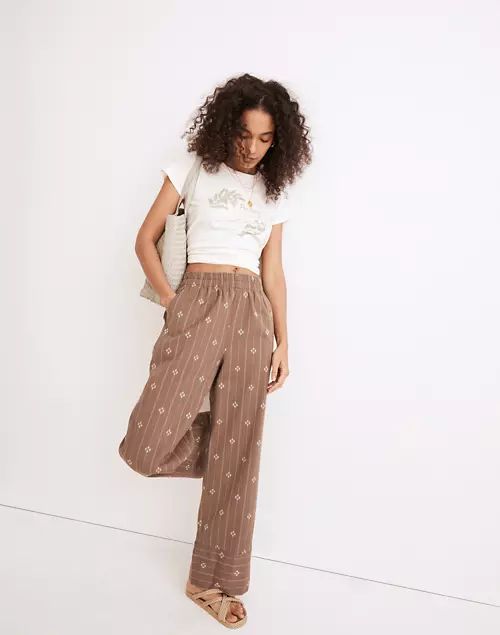 Pull-On High-Rise Straight Pants in Jacquard Stripe-Play | Madewell