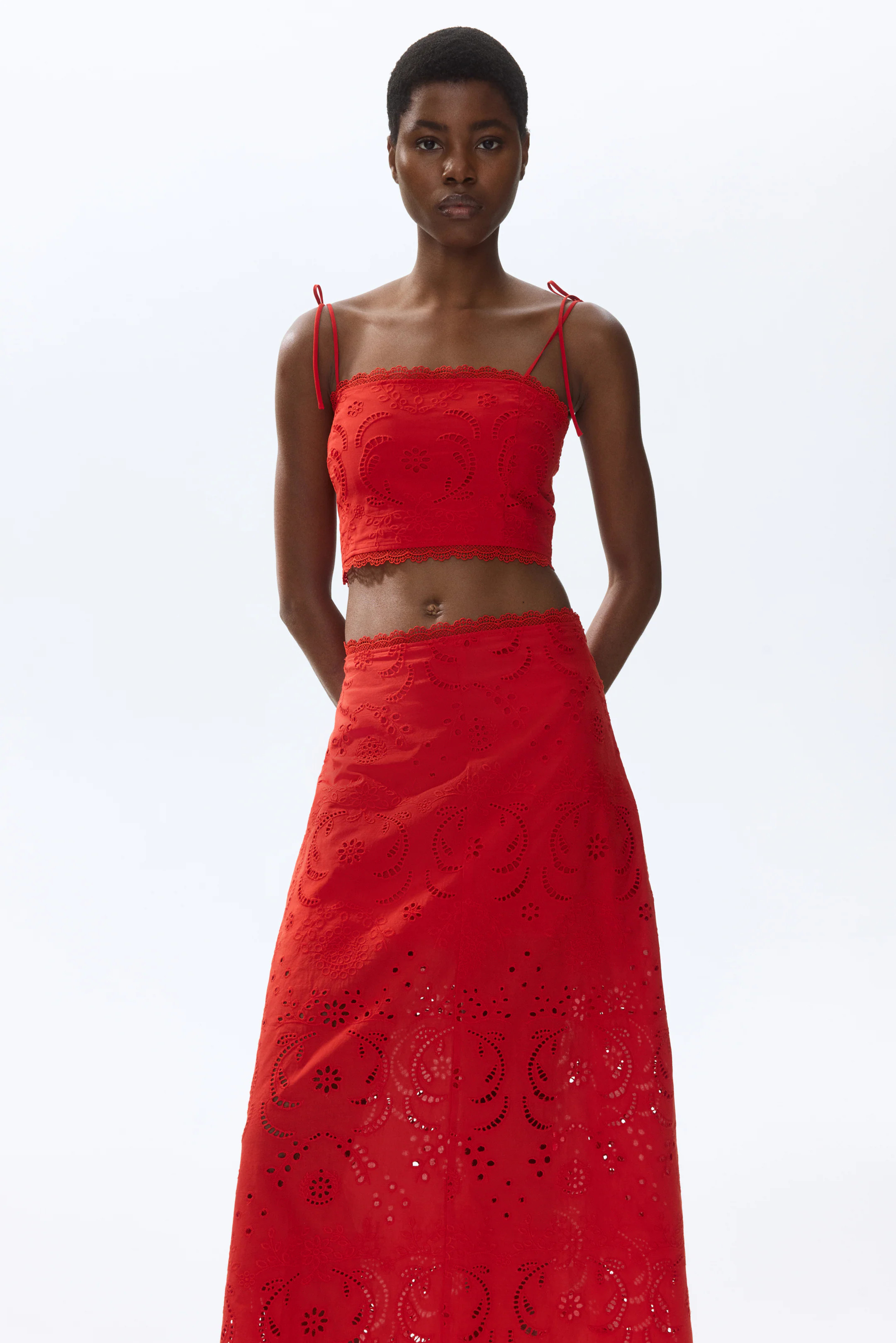 Eyelet-Embroidered Cotton Skirt | H&M (US + CA)