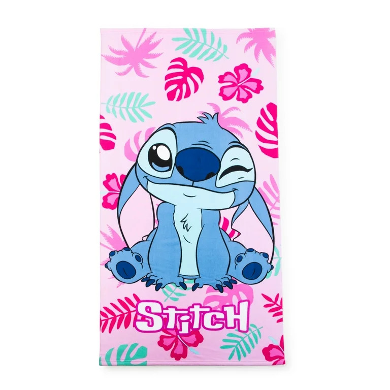Lilo & Stitch Tropical Treasure 28" x 58" Kids Beach Towel, Cotton, Pink, Disney - Walmart.com | Walmart (US)