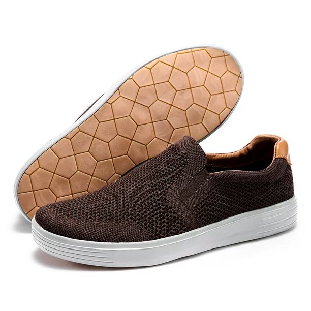 Konhill Men's Slip On Casual Mesh Flat Walking Shoes Brown US9 | Walmart (US)