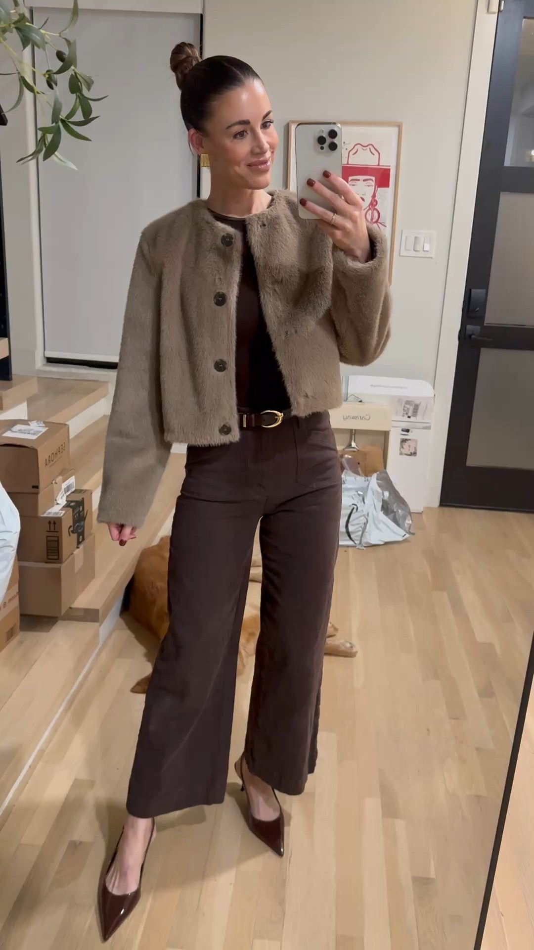 Friday night outfit. Loving all the brown tones and this jacket is a MUST! Got so many compliments 

#LTKStyleTip #LTKCyberWeek #LTKGiftGuide