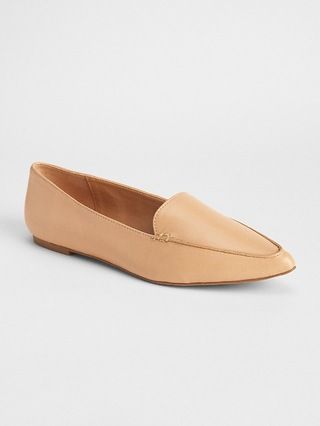 Gap Womens Leather Pointed Loafers Nude Size 10 | Gap US