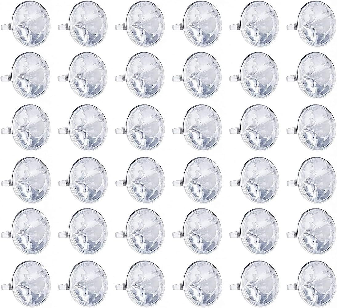 36 Pack Jumbo Plastic Diamond Rings for Bridal Shower Games, Bulk Bachelorette Party Favors (1.2 ... | Amazon (US)