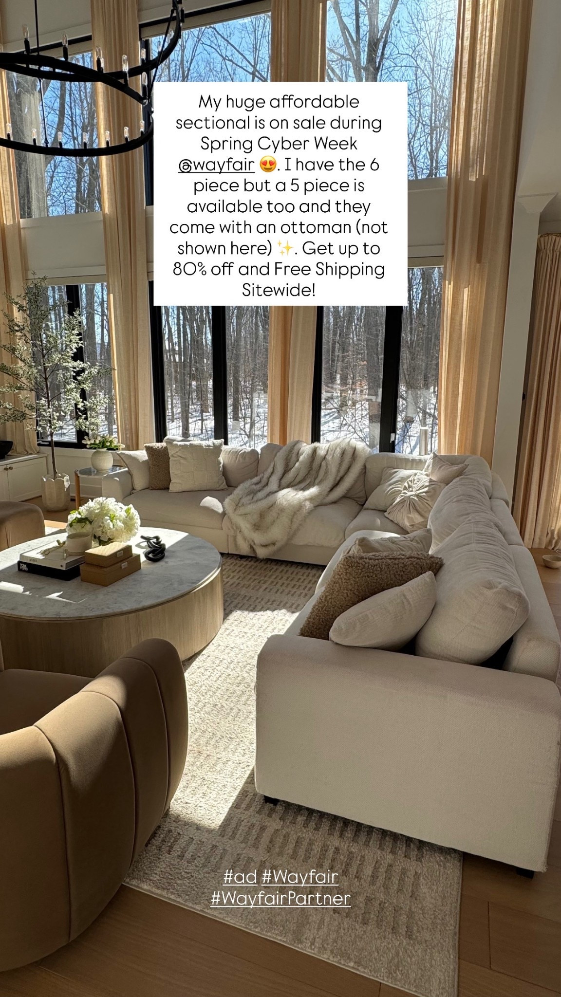 #ad It’s Spring Cyber Week at @Wayfair   ! Get up to 80% off and Free Shipping Sitewide. My huge affordable sectional is on sale and so are many of my rugs and kitchen and bath items. #Wayfair #WayfairPartner

#LTKSaleAlert #LTKHome