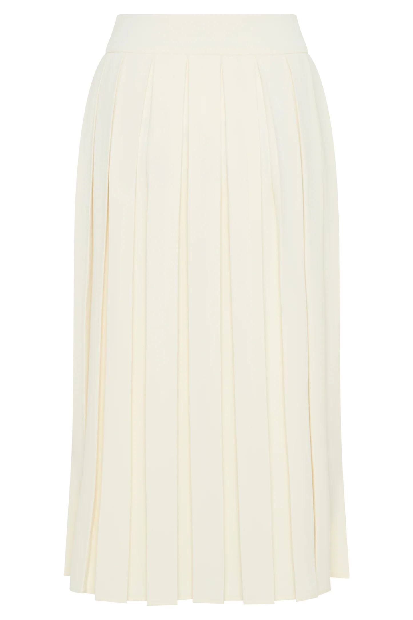 Pleated Midi Skirt - Ivory | MESHKI US