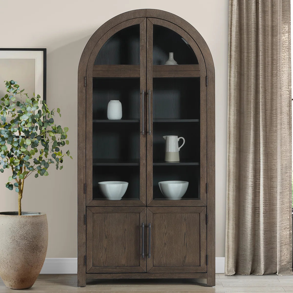 Magnolia Curio Cabinet with Glass Display Doors and Hidden Storage | Wayfair North America