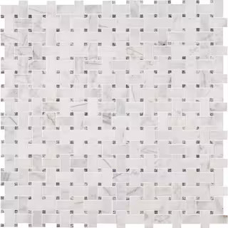 MSI Calacatta Cressa Basket Weave 11.38 in. x 12.38 in. Honed Marble Look Floor and Wall Tile (10... | The Home Depot