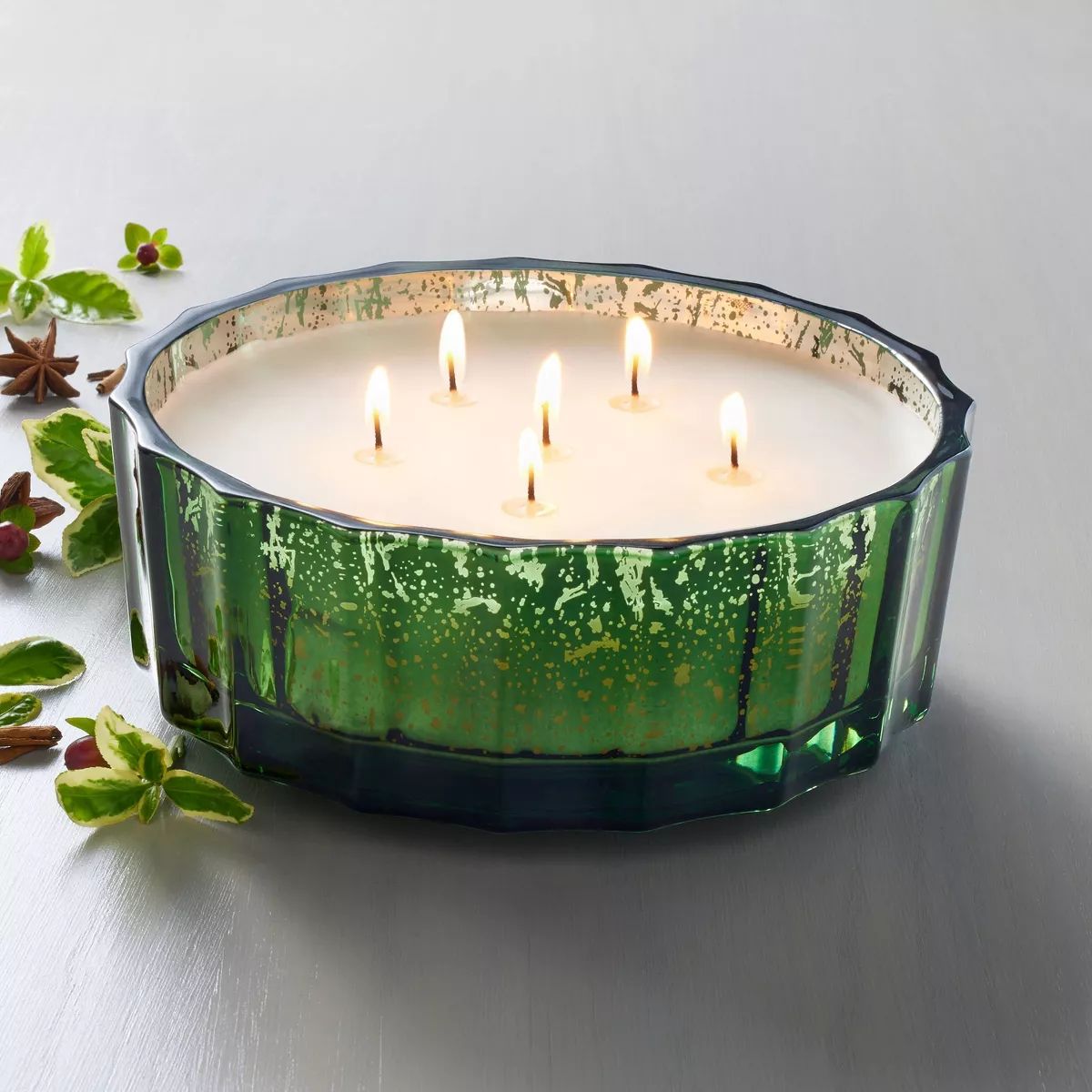Mercury Glass Mulled Spice Jar Christmas Candle Green 32oz - Hearth & Hand™ with Magnolia | Target