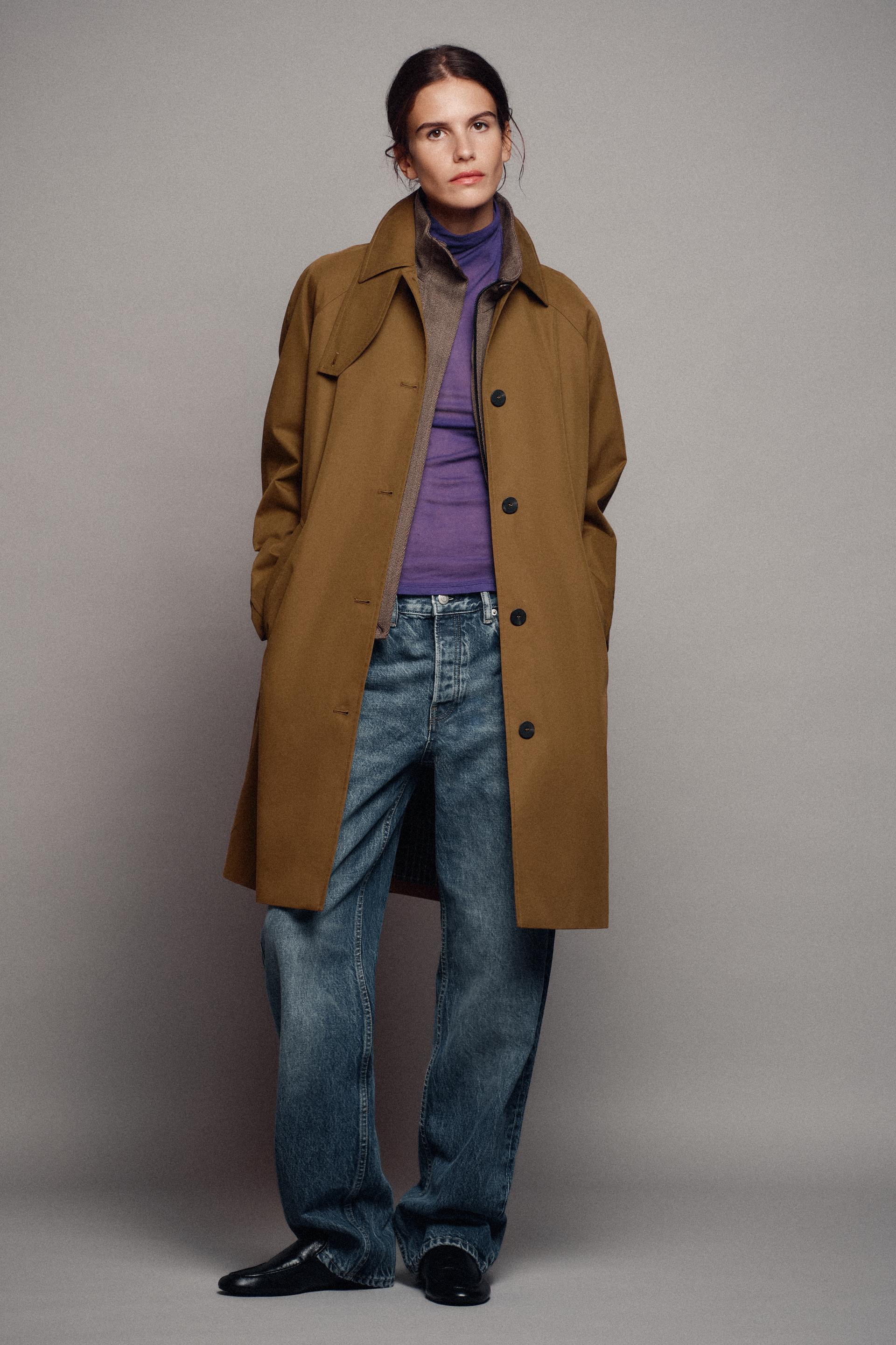 Zara - Midi-Trenchcoat Zw Collection - Graugrün - M - Damen | Zara DE
