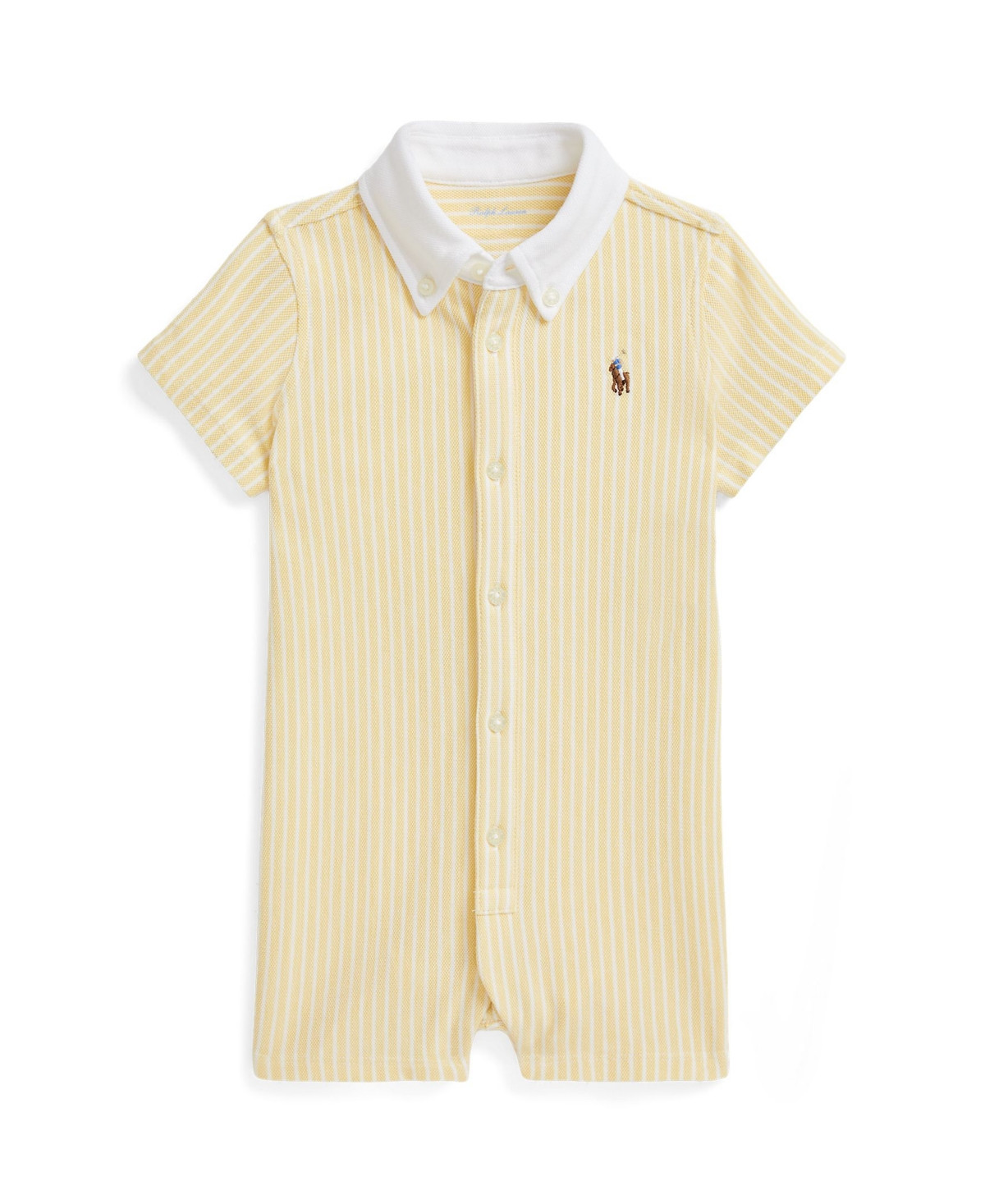 Polo Ralph Lauren Baby Boys Striped Oxford Shortall - Wicket Yellow Multi | Macy's