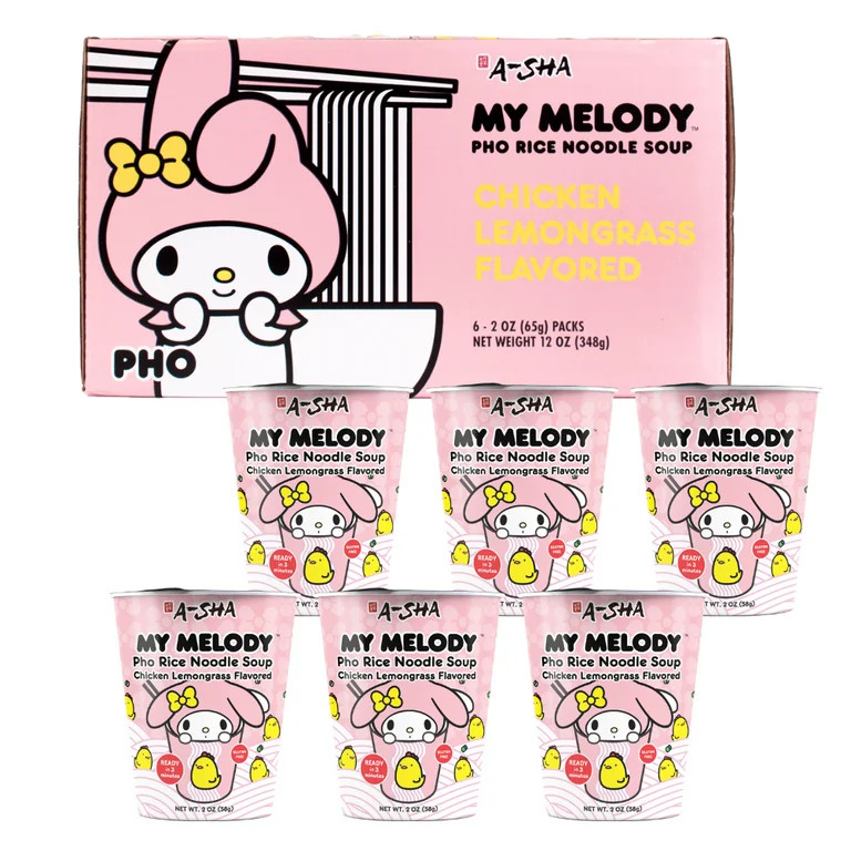 A-SHA My Melody Pho Cup Rice Noodle (6 Cups), Chicken Lemongrass Flavor, Vegetarian, Gluten-Free,... | Walmart (US)