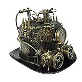 Attitude Studio Steampunk Light Up Fedora Hat with Mechanical Gears - Gold | Amazon (US)