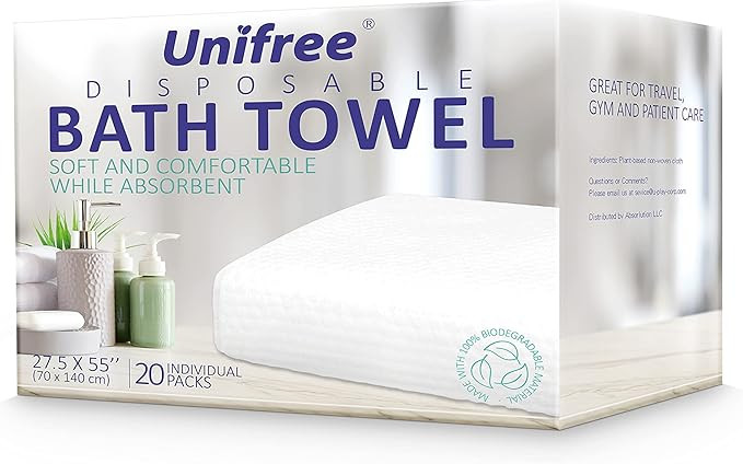 Unifree Disposable Bath Towels 丨Camping Towel I Gym Towel I Barber Towel 20 Count, Individually... | Amazon (US)