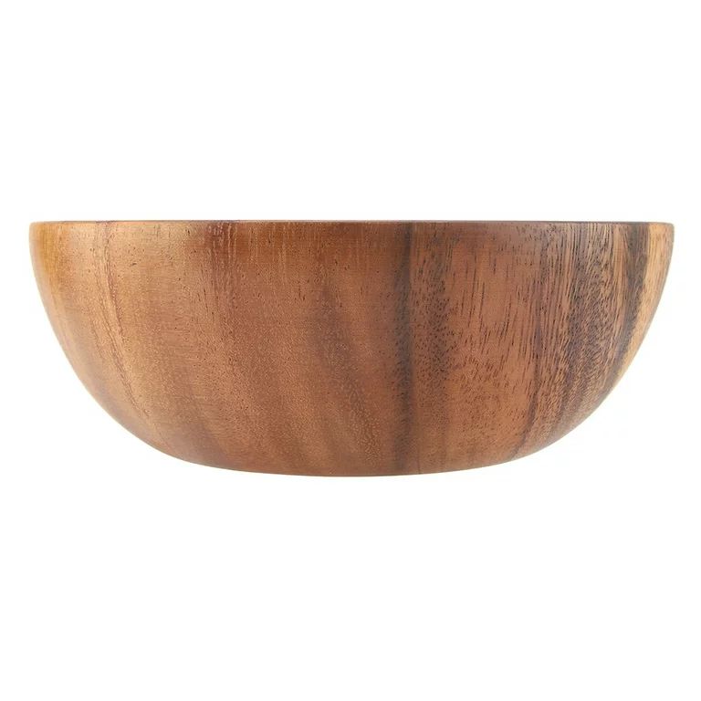 Tebru Acacia Wood Bowl, Solid Acacia Wooden Bowl for Salad Soup Rice Hand Made Wooden Bowl Kitche... | Walmart (US)