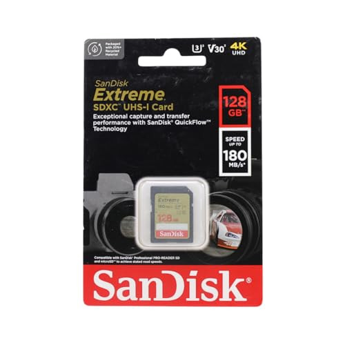 SanDisk 128GB Extreme SDXC UHS-I Memory Card - C10, U3, V30, 4K, UHD, SD Card - SDSDXVA-128G-GNCIN | Amazon (US)