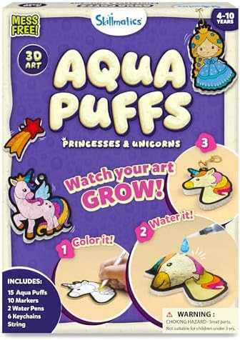 Skillmatics 3D Art Kit - Aqua Puffs Princesses & Unicorns, Mess-Free Paint by Number Craft, DIY C... | Amazon (US)