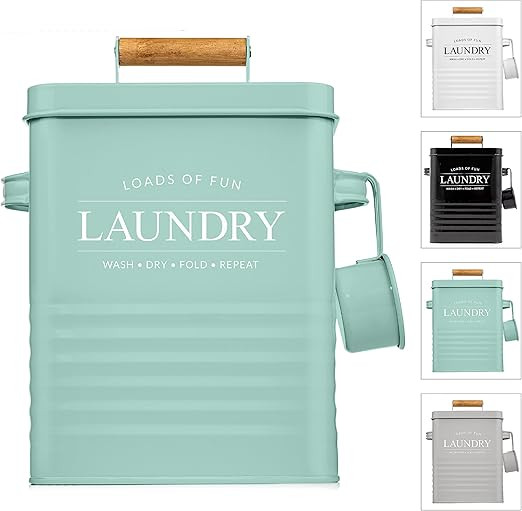 Calindiana Modern Farmhouse Metal Laundry Soap Dispenser Container Holder with Scoop for Laundry ... | Amazon (US)