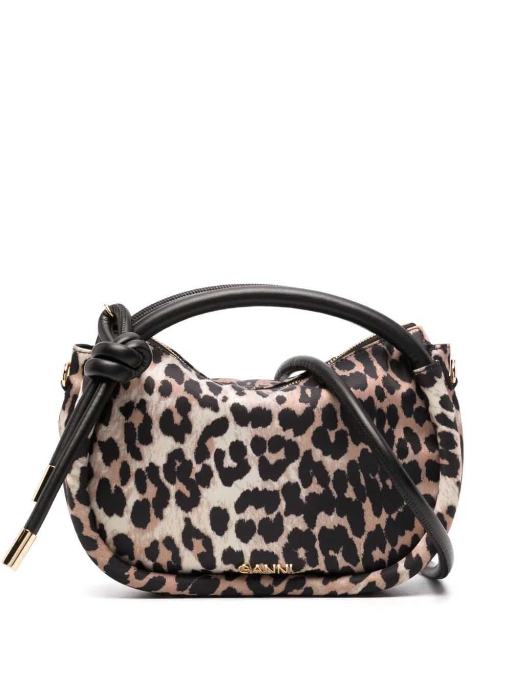 GANNI leopard-print Knot Bag - Farfetch | Farfetch Global