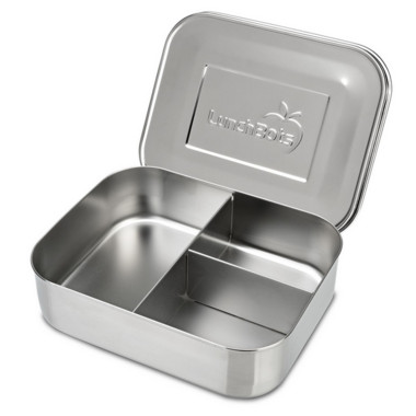 Lunchbots Medium Stainless Steel Trio Bento Box Stainless Steel | Well.ca