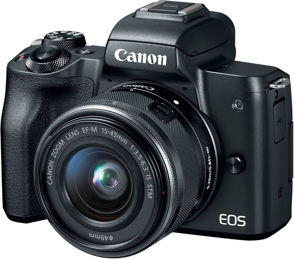 Canon EOS M50 Mirrorless Vlogging Camera Kit with EF-M 15-45mm Lens, Black | Amazon (US)