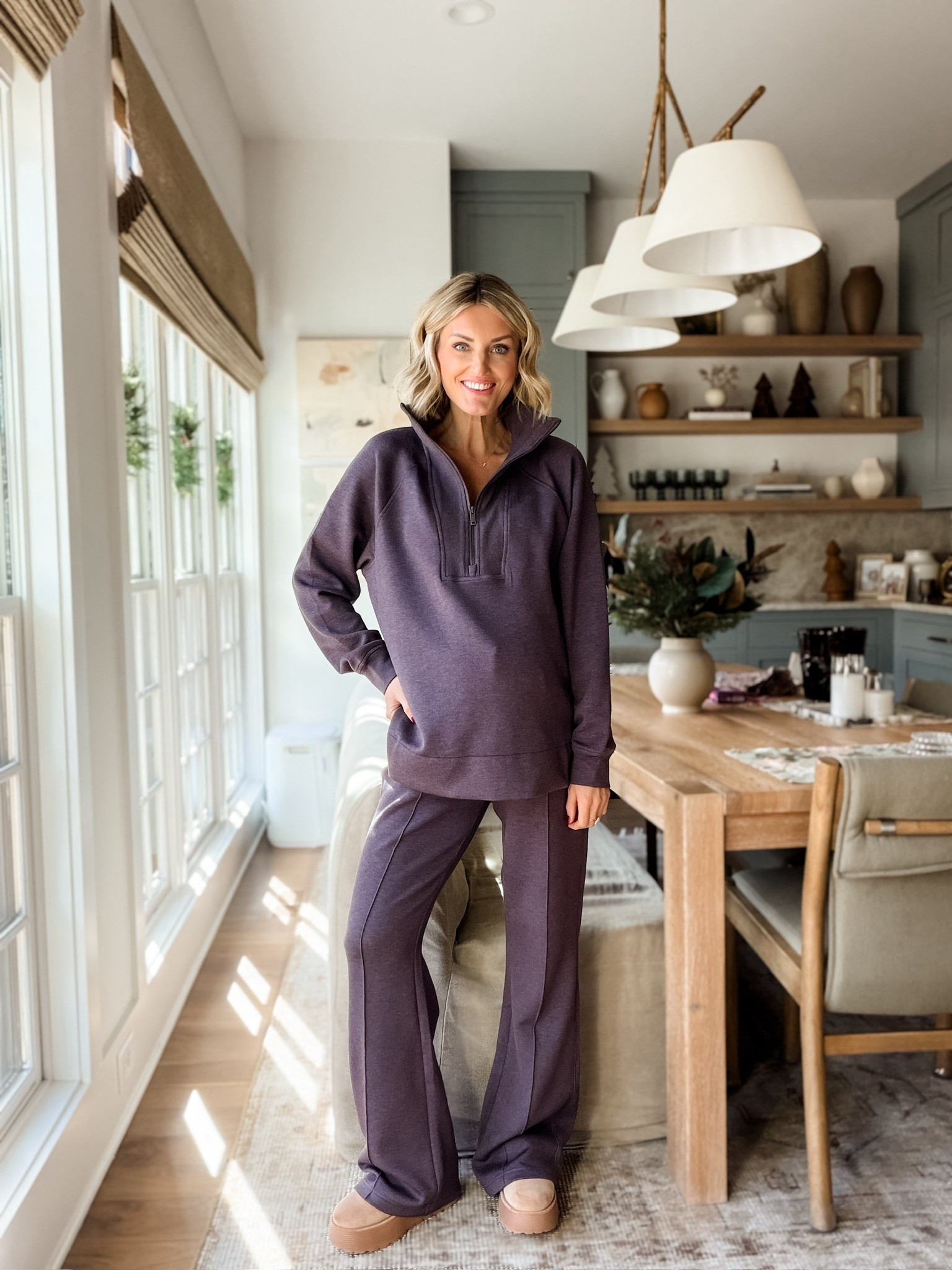 This loungewear set is so comfortable, & I love this color for fall! This pullover would also be great to wear with leggings! Use code BRITTANYXSPANX for 15% off your first order! Wearing size M! 

Loverly Grey, Thanksgiving outfit, matching sets, loungewear, lounge set, elevated loungewear, pullover 

#LTKStyleTip 

#LTKSeasonal