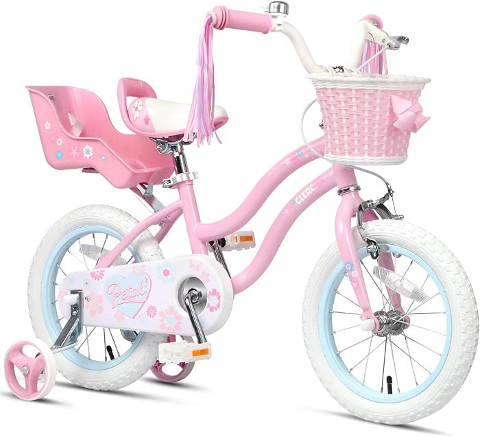 Glerc Petal Girls Bike 12-18 Inch for Ages 2-9, Kids Bike with Training Wheels, Basket & Streamer... | Amazon (US)