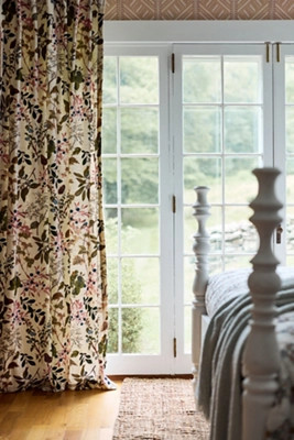 Lorena Printed Velvet Curtain | Anthropologie (US)