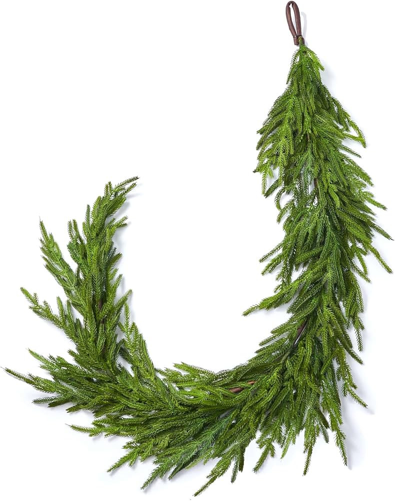 ENVEN 6FT Real Touch Norfolk Pine Christmas Garlands Artificial Faux Greenery Garland for Holiday... | Amazon (CA)