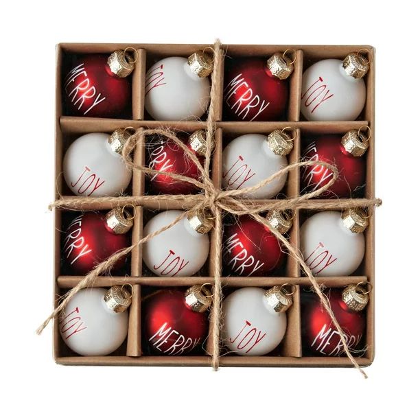 Holiday Time Red and White Glass Christmas Ornaments, 5.30", 16 Piece - Walmart.com | Walmart (US)