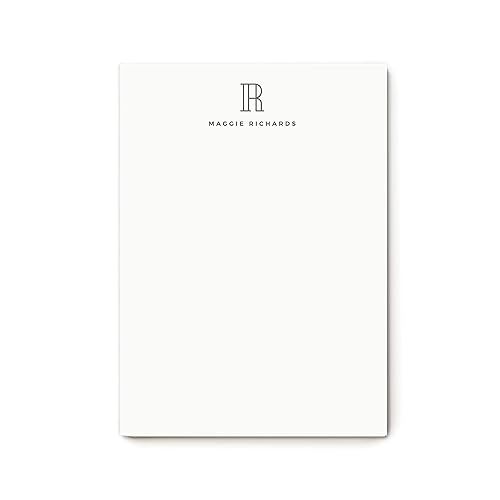 Monogram Personalized Professional NOTE PAD, Modern Mens or Womens Custom Initial Stationery - OU... | Amazon (US)