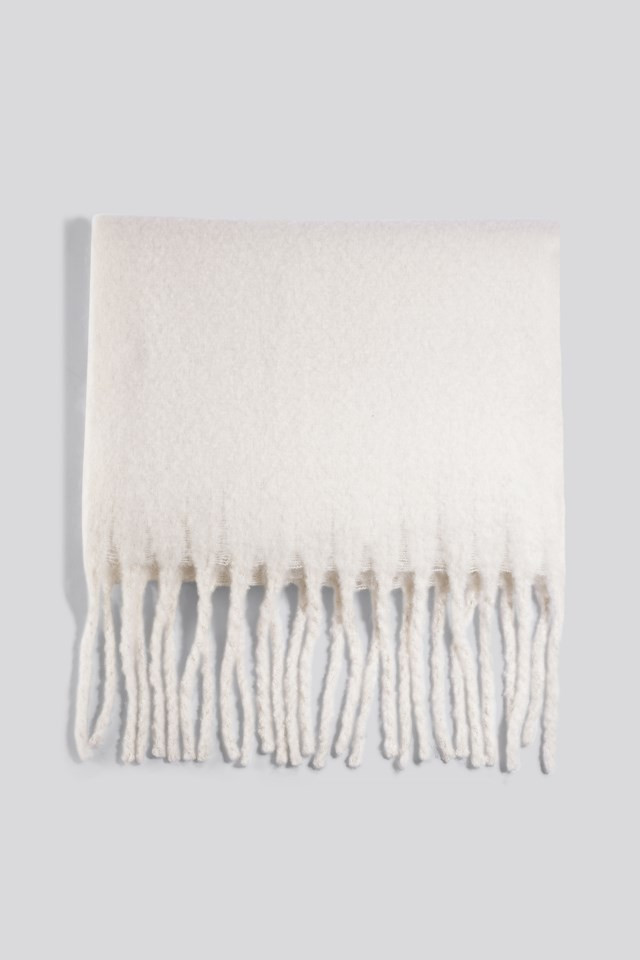 Soft Braided Tassel Scarf Weiß | NA-KD DE, AT, CH