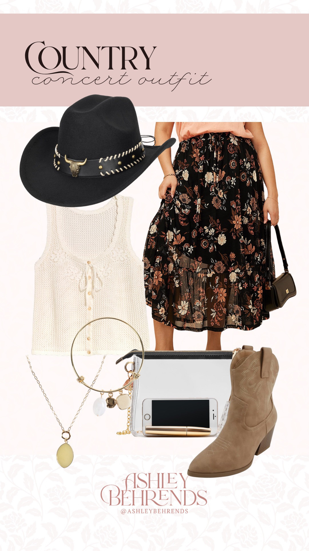 Give me all the boho florals and crochet tops for country concert season 🤠 🎶. Colors on this skirt are gorgeous for spring and I love the black accent on this stadium approved bag. This white top is giving expensive but is so affordable. If you want a cute, comfy outfit that is plus size friendly for concert season, this is what you need. 
Concert season, country music, spring outfit inspo

#LTKPlusSize #LTKSaleAlert #LTKSeasonal