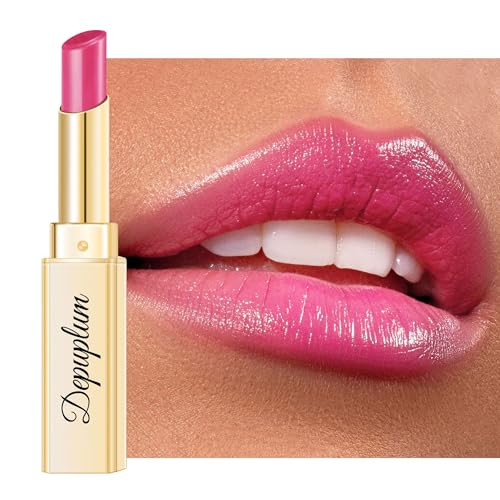 Depuplum Pink Lipstick for Women Hydrate Glossy Lipstick Moisture Lip Gloss Sheer-Medium Coverage Hot Pink Shine Tinted Lip Balm for Dry Lips, DM89 Hot Pink | Amazon (US)
