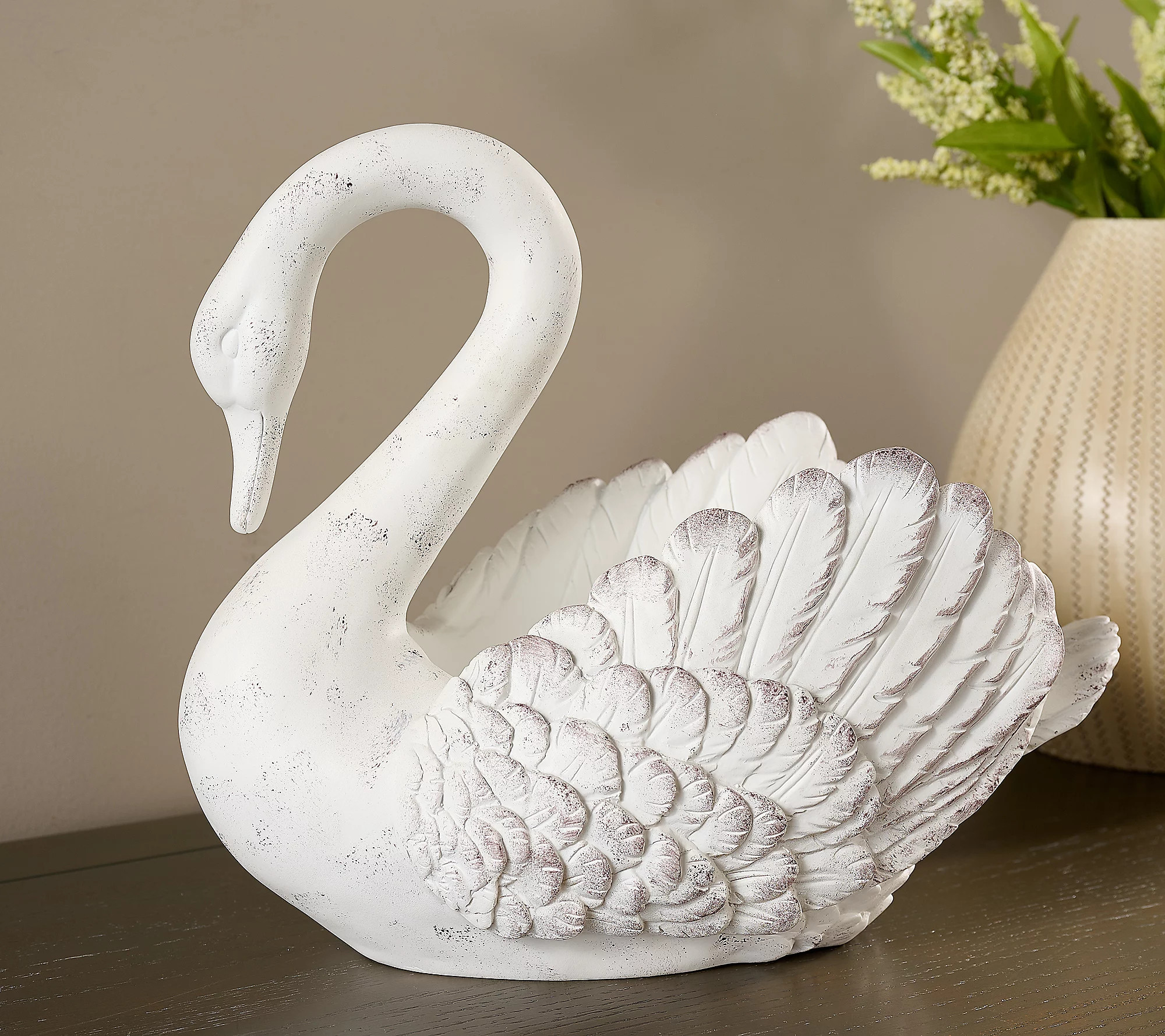 As Is Cozy Cottage Painted Harvest Swan Basket | QVC