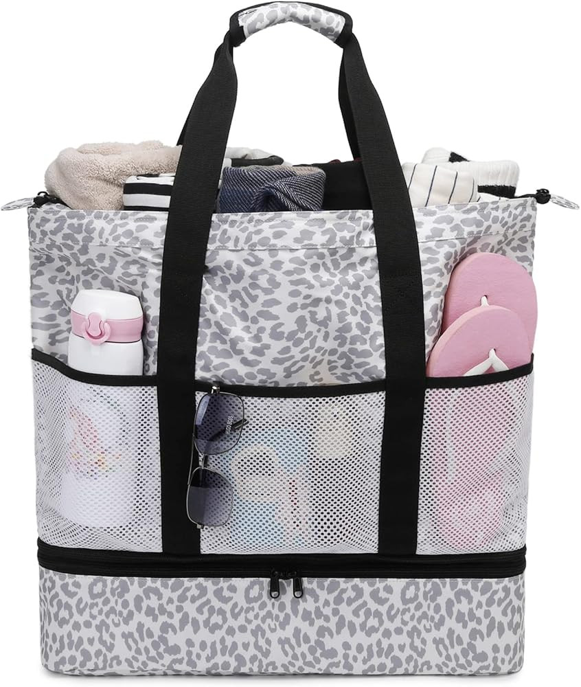 JIANYA Beach Bag Women Waterproof Sandproof Beach Tote Bags with Cooler Top Zipper Large Totes fo... | Amazon (US)