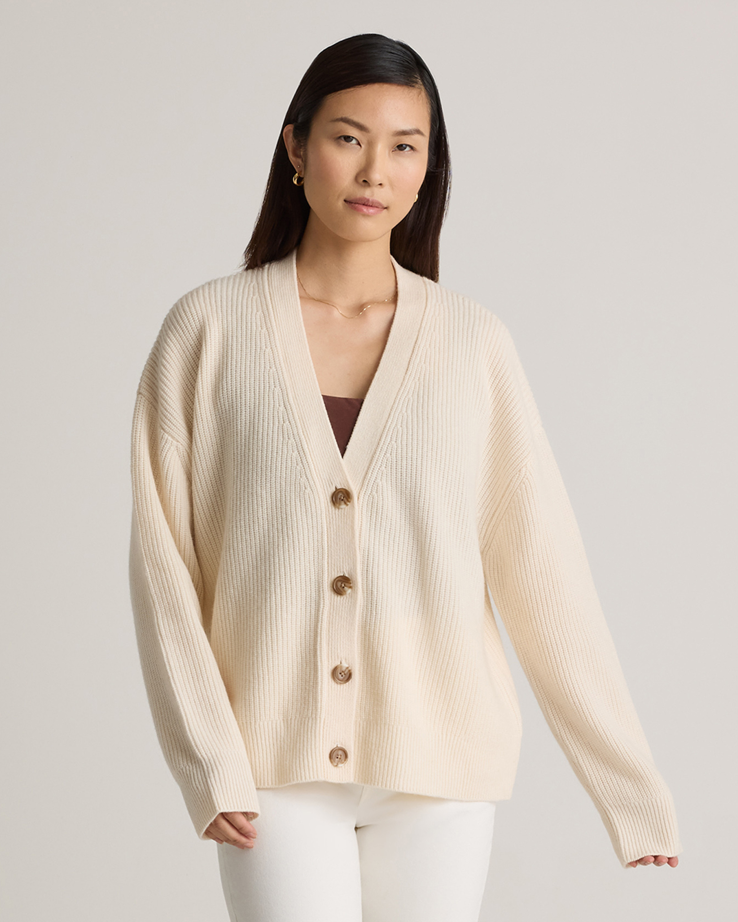 Mongolian Cashmere Fisherman Cropped Cardigan Sweater | Quince