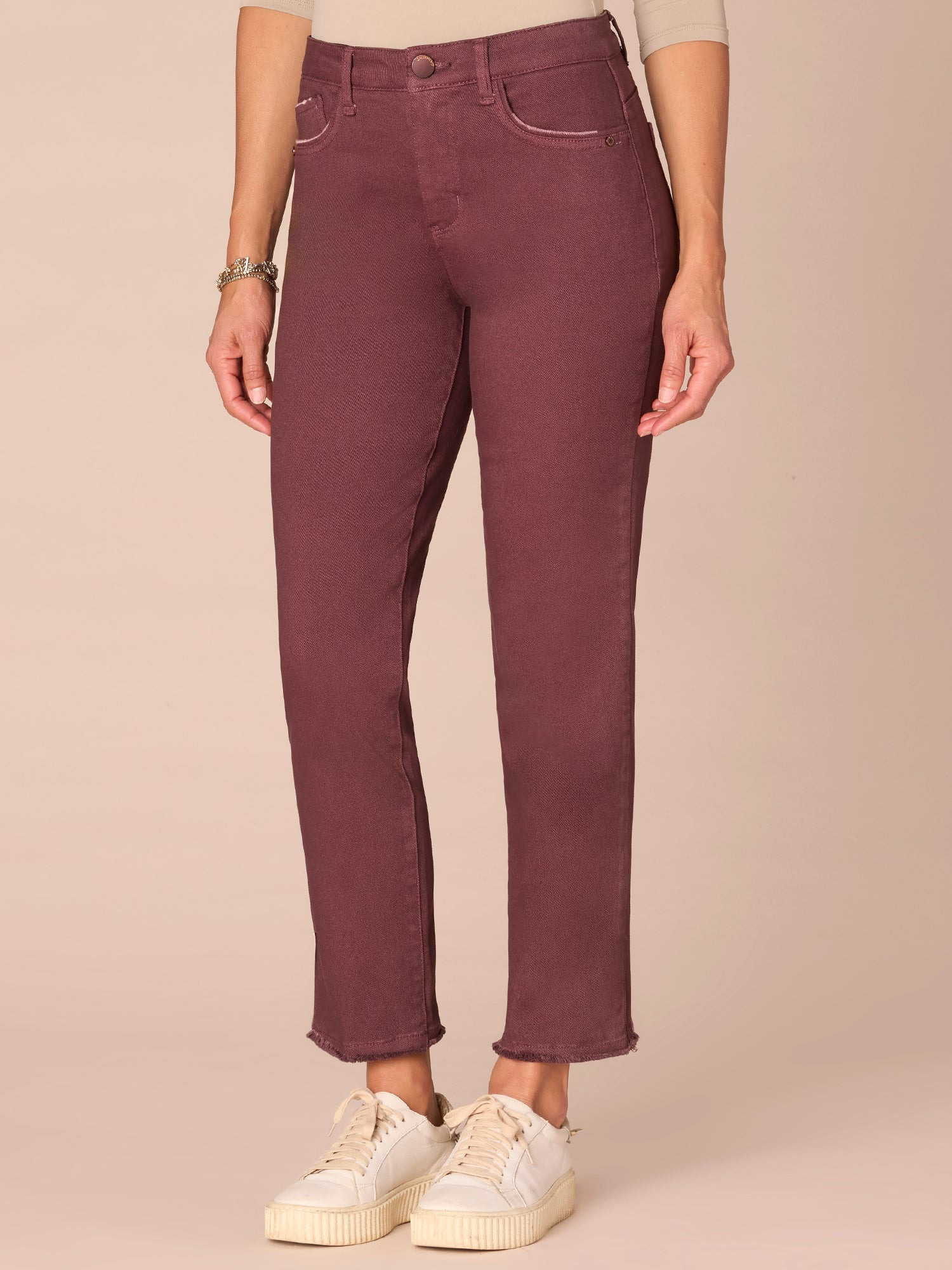 "Ab"solution® Colored Slim Straight Cascading "D" Pants | Democracy Clothing