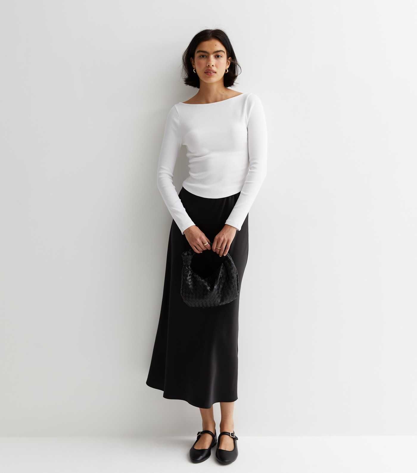 White Ribbed Slash Neck Top
						
						Add to Saved Items
						Remove from Saved Items | New Look (UK)
