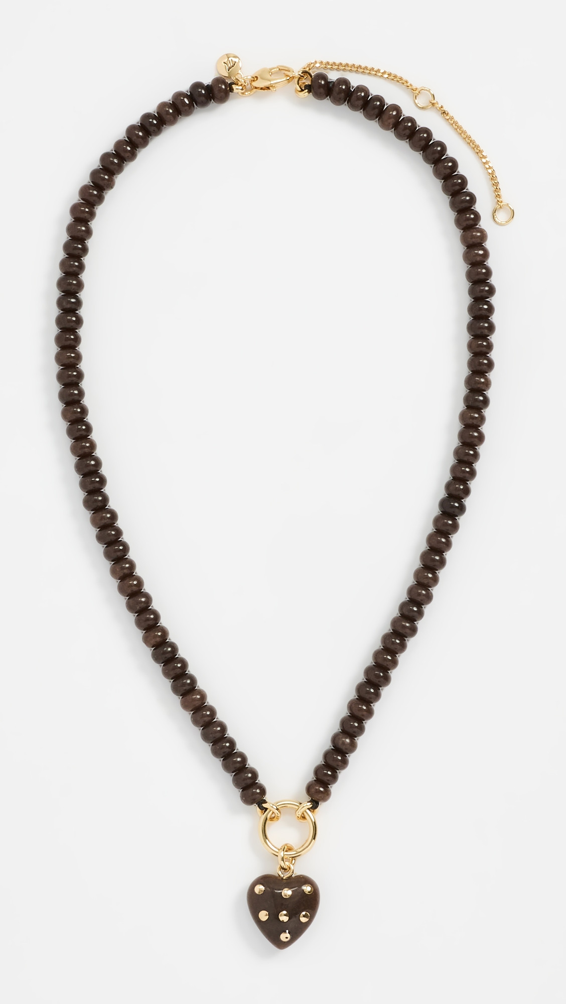 Madewell Polka Dot Stone Heart Charm Necklace DARK CHICORY One Size | Shopbop