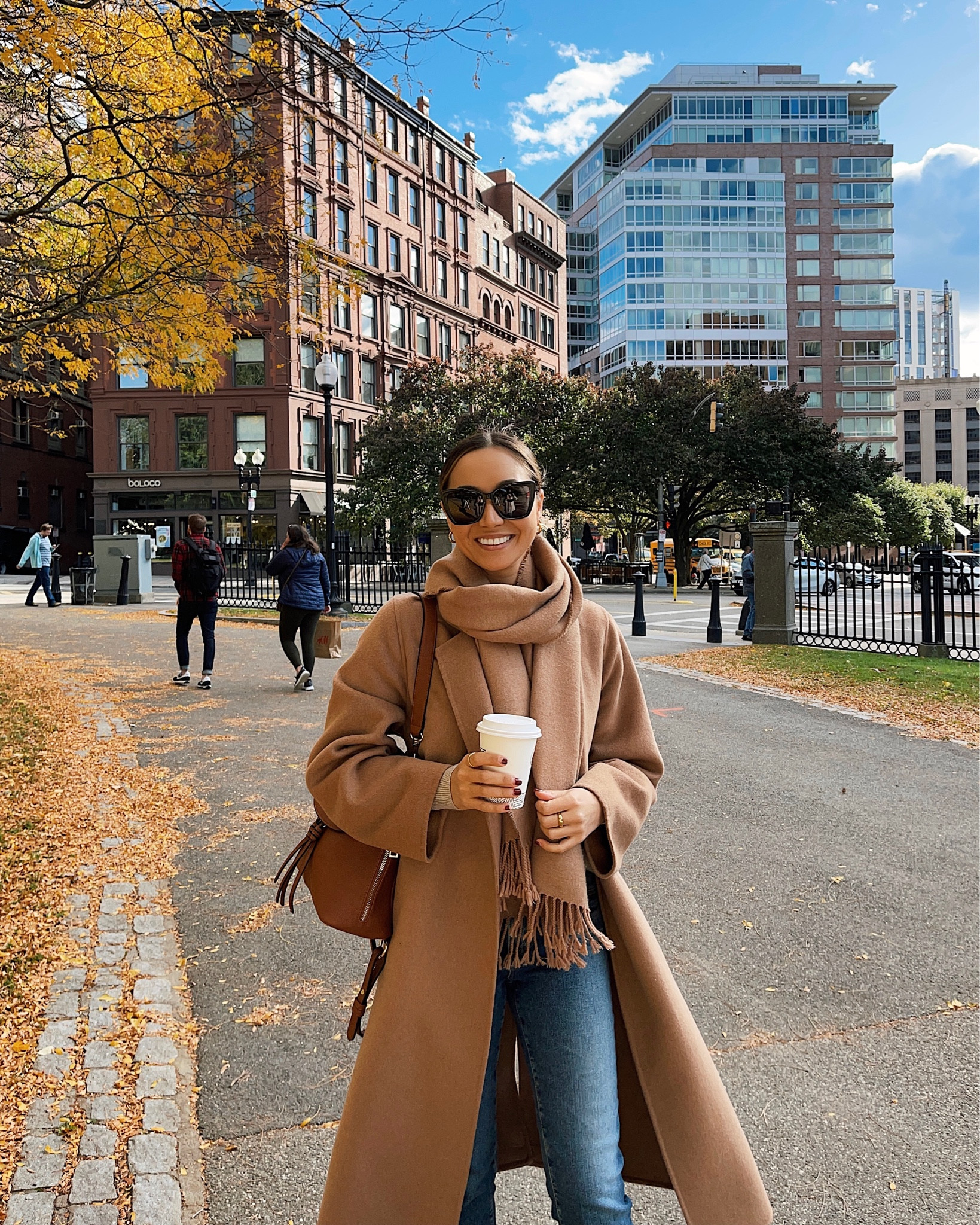 Fall outfit / camel coat / camel scarf /sunglasses / casual outfit

#LTKstyletip #LTKSeasonal #LTKunder100
