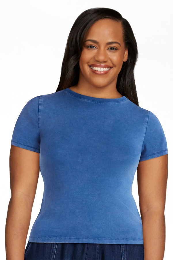 Scoop Women’s Stretch Cotton Blend Baby Tee with Short Sleeves, XS-XXL | Walmart (US)