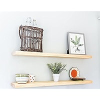 Willow & Grace Wooden Floating Shelves - Natural Rustic Home Decor Bookshelves, Easily Wall Mounted  | Amazon (US)