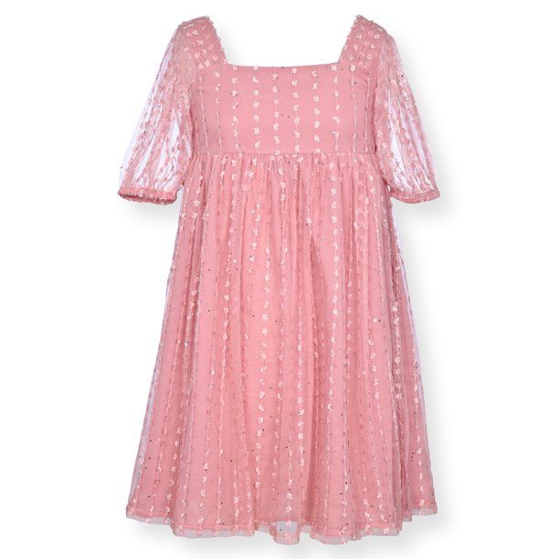 Wonder Nation Girls Square Neck Dress, Sizes 4-16 & Plus - Walmart.com | Walmart (US)