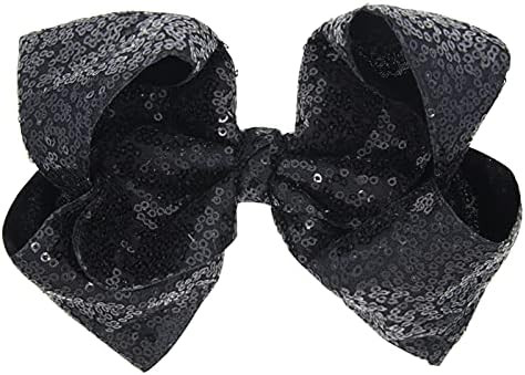 Amazon.com : Xansema Hair Bows for Girls, 8 Inches Sequins Large Bows Alligator Hair Clip Hair Ba... | Amazon (US)