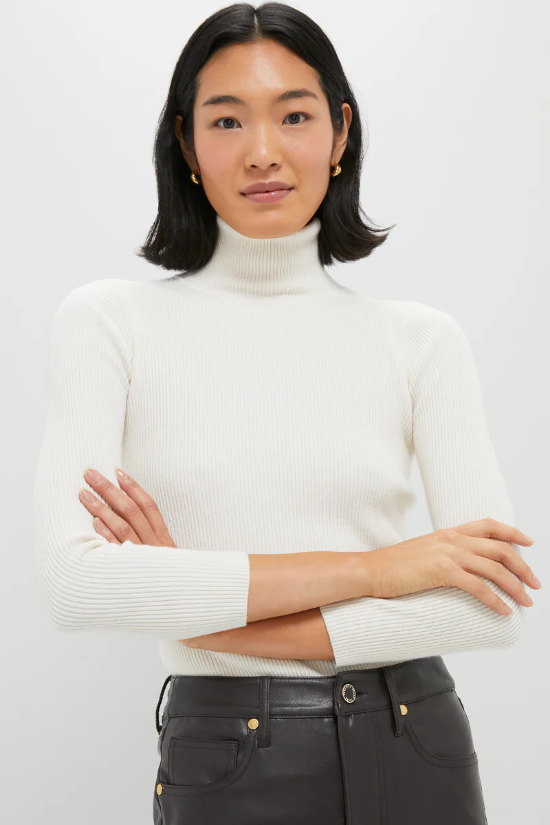 Winter White Arlo Ribbed Turtleneck | Tuckernuck (US)