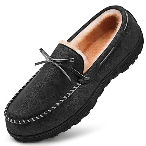 MIXIN Mens Slippers Indoor Outdoor Memory Foam House Shoes Anti-Slip Moccasins Slippers for Men | Amazon (US)